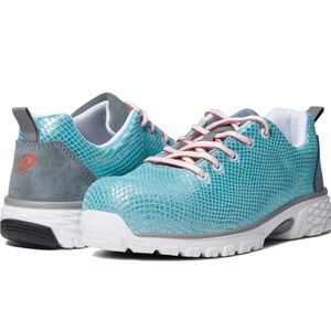 Nautilus Safety Footwear Aqua Green Mermaid Spark Leather Sneakers New sz 6